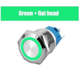 INTERRUTTORE ON/OFF ANTIVANDALISMO CON LUCE 12V 19mm VERDE